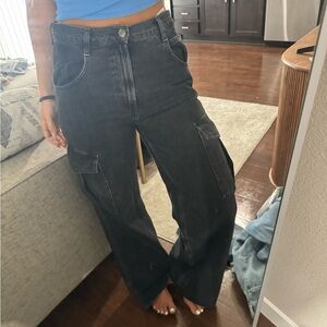 AGOLDE Gray High Rise Jeans with Vintage Wash